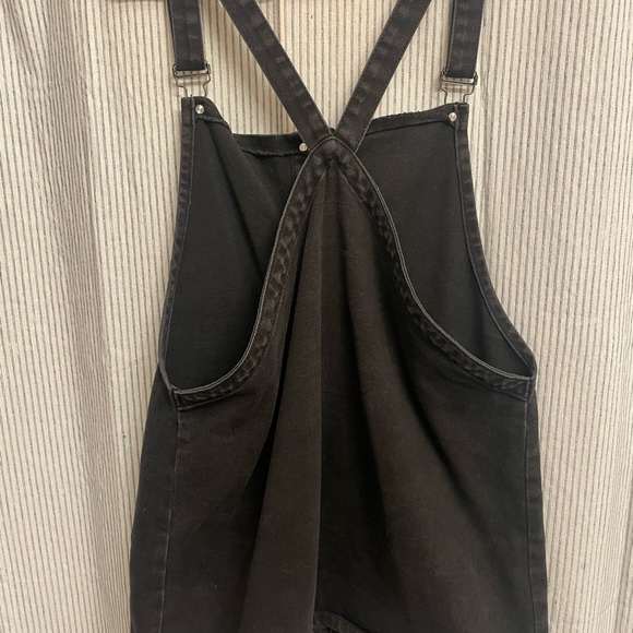 Black Button Down Overall Dress - Picture 4 of 5